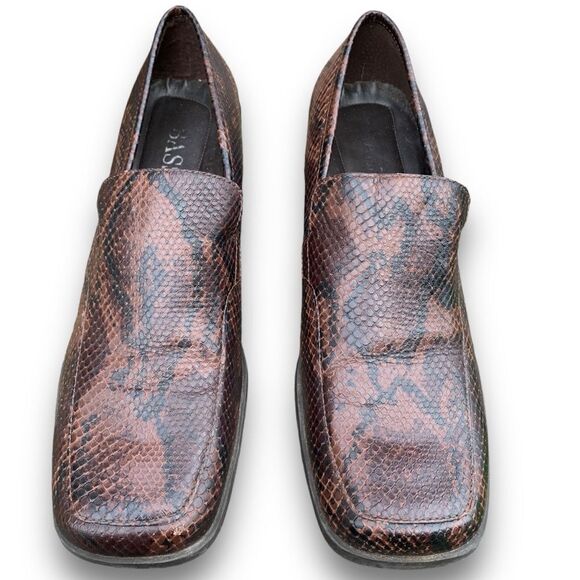 Bass Arianna Brown Reptile Snake Animal Print Square Toe Comfort Shoes size 9 - Picture 6 of 16